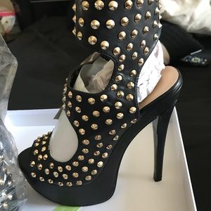 LUX Gold Studded Heels